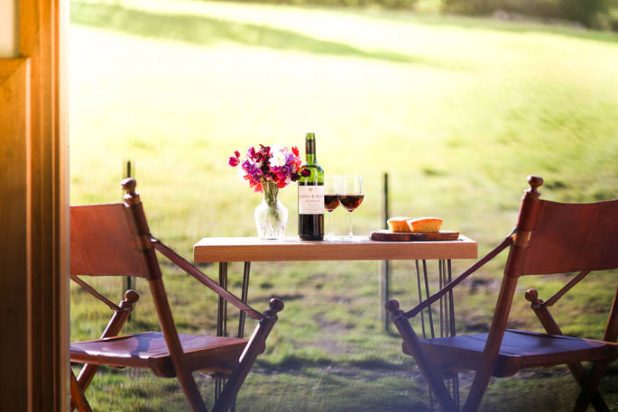 Fold out table and chairs available to use outside