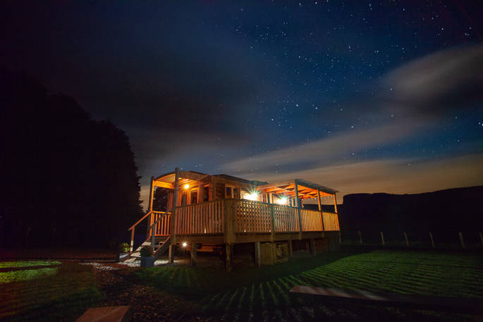 Sit outside your wooden cabin, Cheviot, and watch the stars at Huts in the Hills in Northumberland 