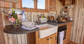 Fully equipped kitchen inside Dunmore at Huts in the Hills