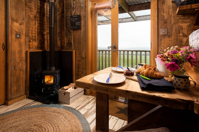 Hedgehope cabin view from inside, Alnwick, Northumberland