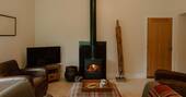 Living area with wood burner