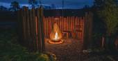 Outdoor firepit at The Glebe Retreat, Cabin, Northumberland, England