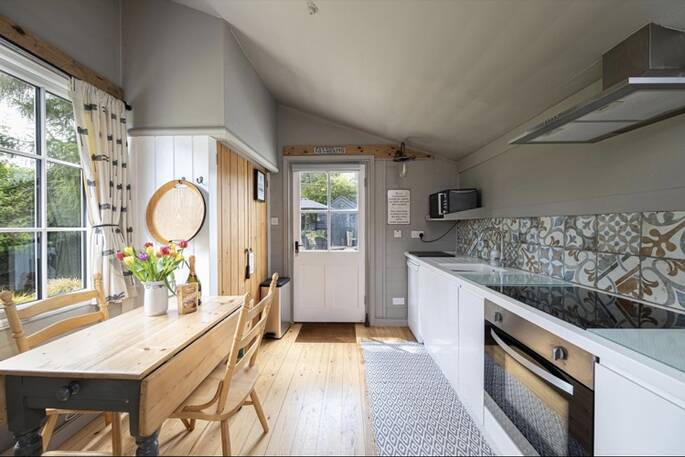 dining table and kitchen