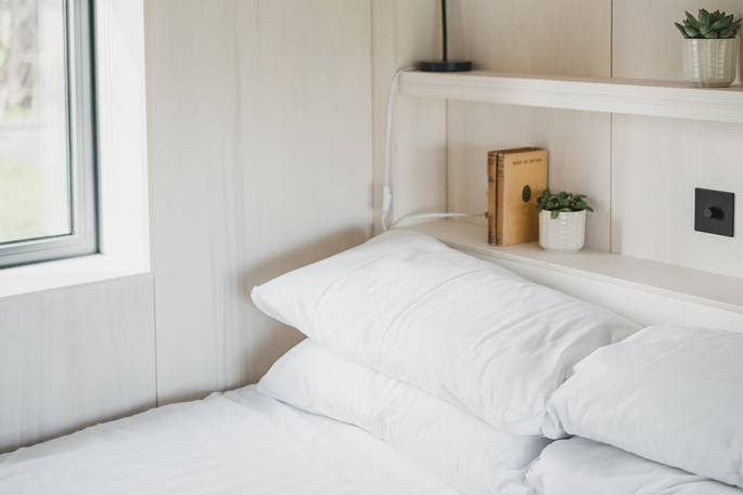 Ash at Tughall cabin bedroom, Tughall Grange Farm, Chathill, Northumberland