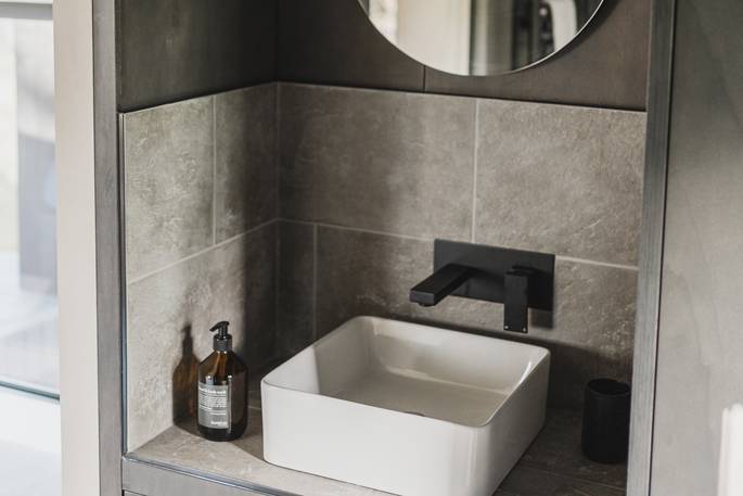 Ash at Tughall cabin sink, Tughall Grange Farm, Chathill, Northumberland