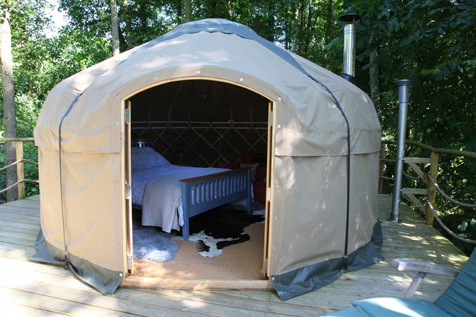 Otter Island yurt exterior in Shropshire