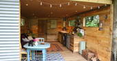 Otter Island yurt kitchen, Shropshire