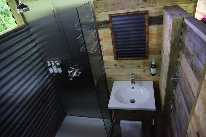 Otter Island yurt shower room, Shropshire