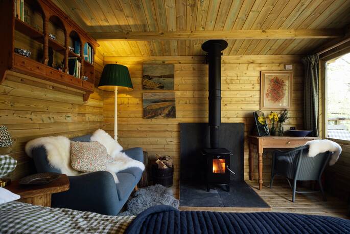 The main source of heat comes from the wood-burner