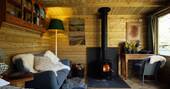 The main source of heat comes from the wood-burner