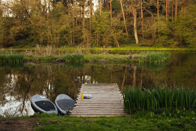 Two stand up paddles available for guests