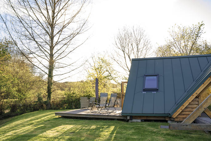 Offa's Pitch cabin outdoor space, Craven Arms, Shropshire