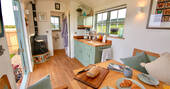 Oak Hut at Shropshire Shepherds Huts open plan interior