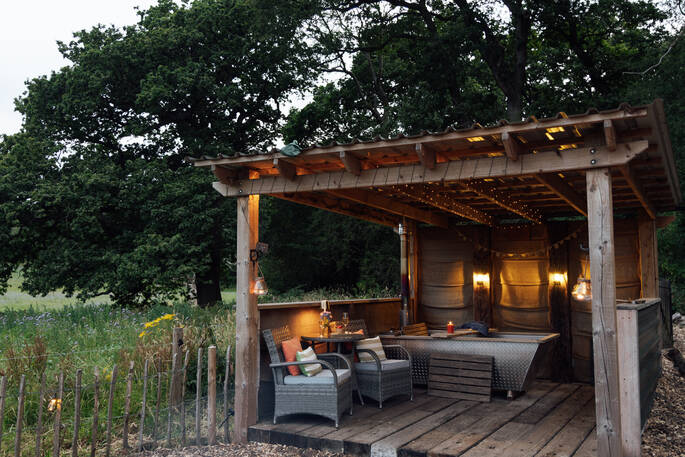 Wood fired hot tub 