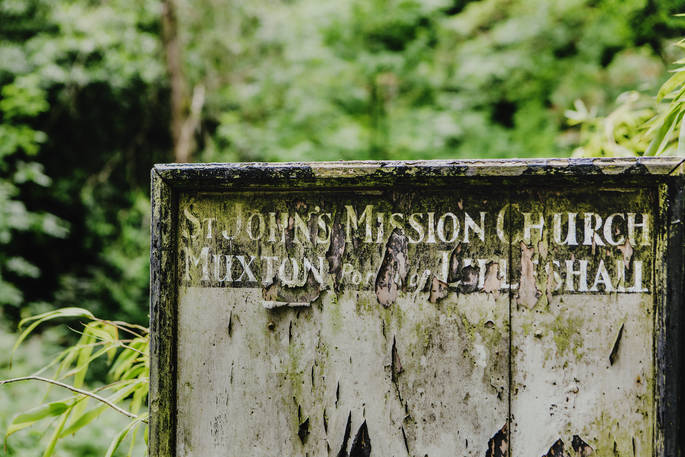 The old chapel sign at the Chapel in Shropshire