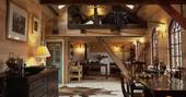 Kitchen and dining room interior at The Dipping Shed, Shropshire