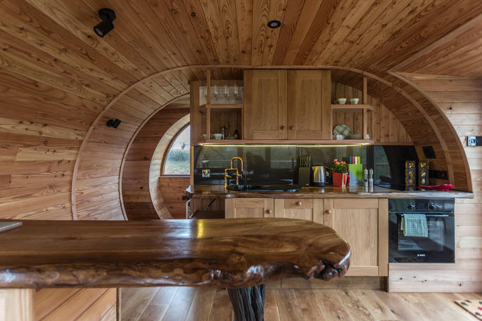 Cook up a feast in the fully-equipped kitchen inside Cheriton Treehouse in Somerset