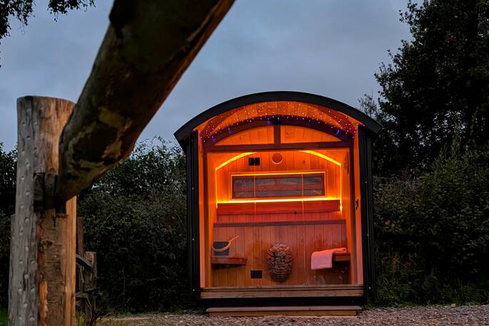 Sauna at night