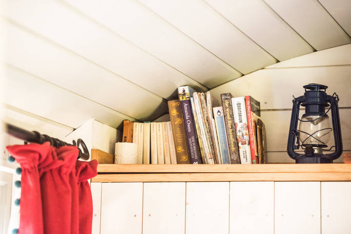 Relax and read a book inside Dimpsey shepherd's hut 