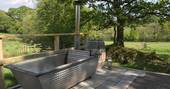 The wood-fired hot tub at Dimpsey Yonder in Somerset