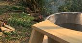 Park Tipi hot tub in the woodland, Park Farm, Bruton, Somerset
