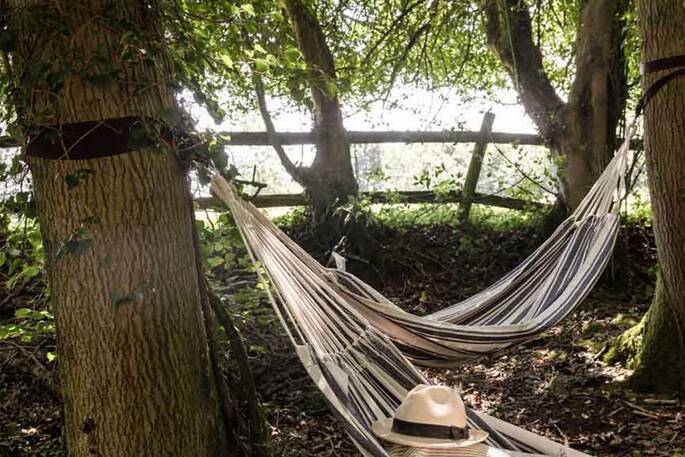 Relaxing area under the trees