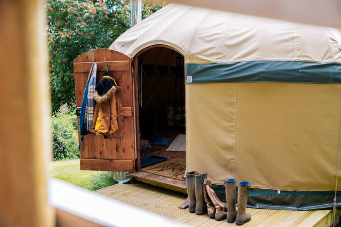 Entrance to yurt