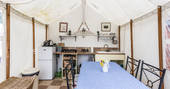 kitchen tent, dining area