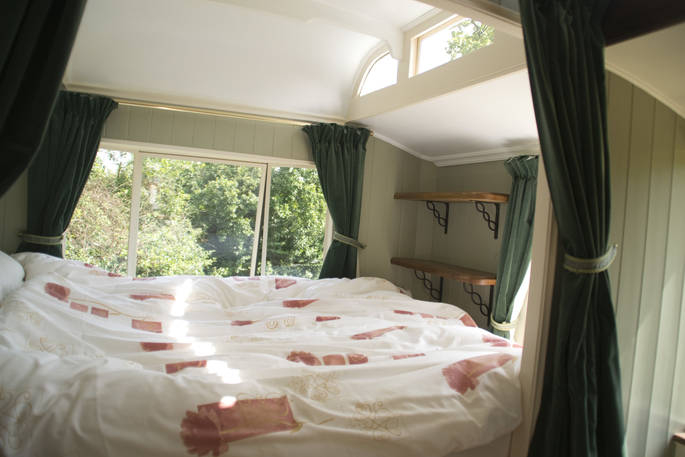 Green Fairground Wagon at Coppins Farm in Suffolk