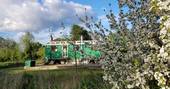 Green Fairground Wagon at Coppins Farm in Suffolk