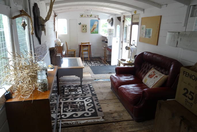 The small natural history museum and library - the perfect place for kids on a rainy day at Coppins Farm in Suffolk