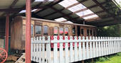 Exterior of The Victorian Railway Carriage at Coppins Farm in Suffolk