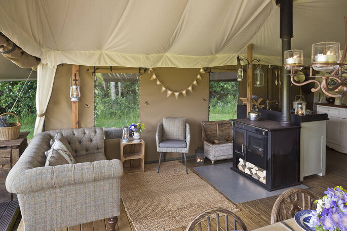 Luxury Lodge Tent 017 2022 Interior Side View by Chris Rawlings