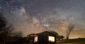 Hidey-hole Cabin starry night, Downash Wood, Ticehurst, East Sussex