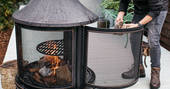 Light the outdoor firepit at Willow the Wisp Cabin in Sussex