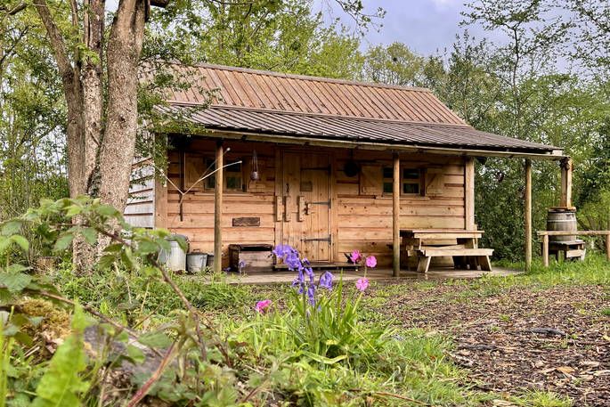 Idaho Cabin exterior, Forest Garden, Ashurstwood, East Sussex