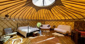 Savannah Cabin interior, Forest Garden, Ashurstwood, East Sussex