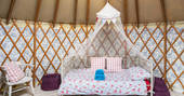 Bodichon Yurt single day bed at Robertsbridge, Sussex