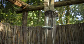 Rossetti cabin outdoor shower at Robertsbridge, Sussex