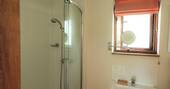 Bathroom with a hot shower
