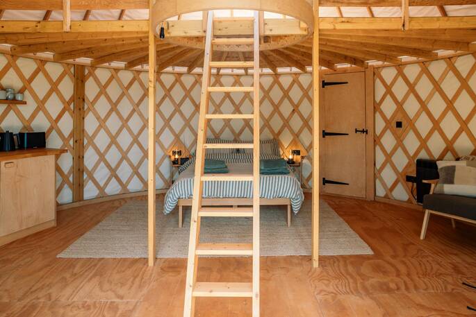 Double bed and mezzanine