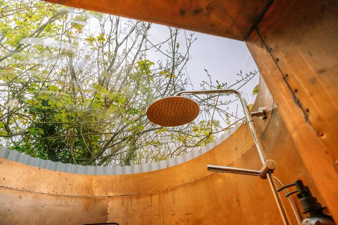 Glass dome over shower