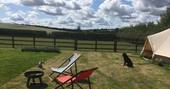 Jesters Shepherd's Hut outdoor area, Hill Farm Glamping, Priors Hardwick, Warwickshire