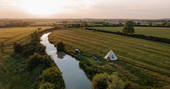 Slinket tipi drone view, Priors Hardwick, Warwickshire