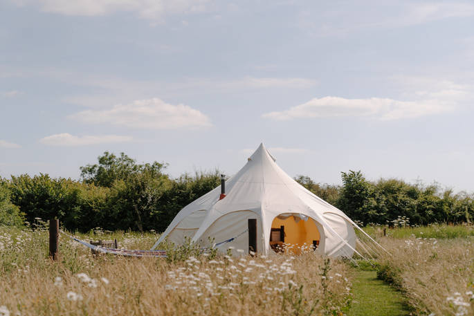 Watery Furrows yurt at Priors Hardwick, Warwickshire