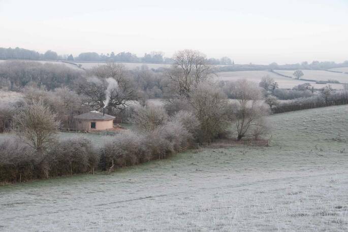 Aerial view of the roundhouse