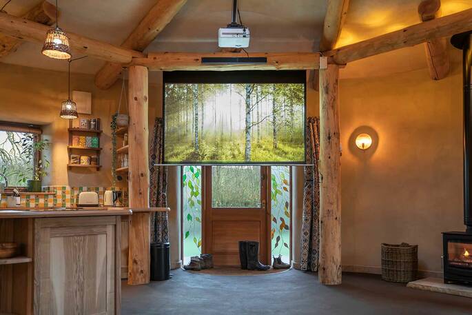 Projector and screen available for guests to use