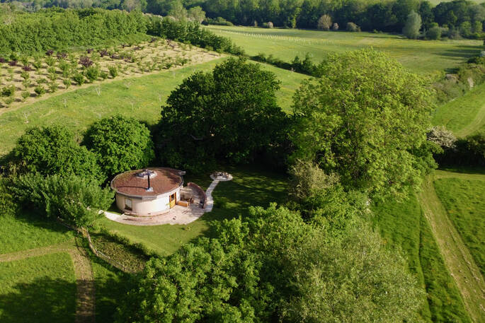 Straw Roundhouse drone view