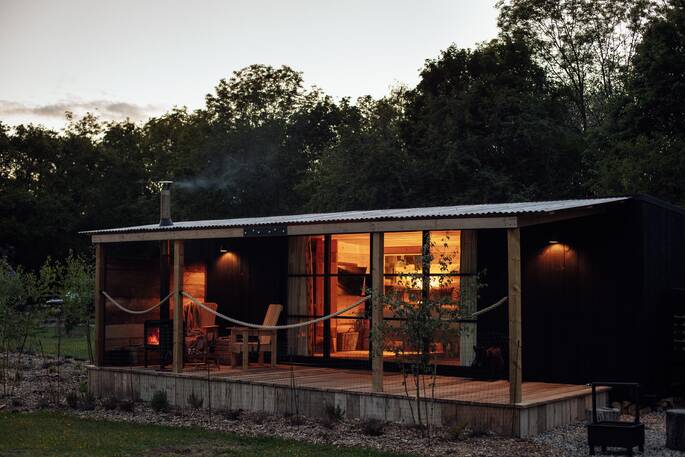 Front exterior evening