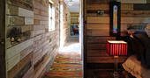 timber cabin cotswolds interior corridor